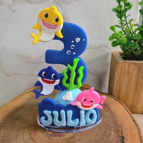 Vela Personalizada Baby Shark