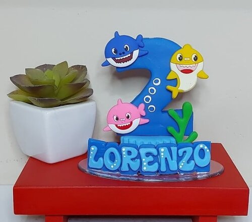 Vela Personalizada Baby Shark