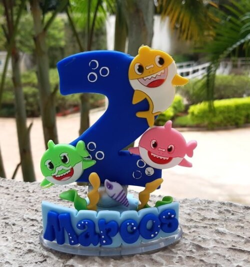 Vela Personalizada Baby Shark