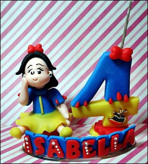 Vela Personalizada Branca de Neve