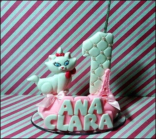 Vela Personalizada Gata Marie