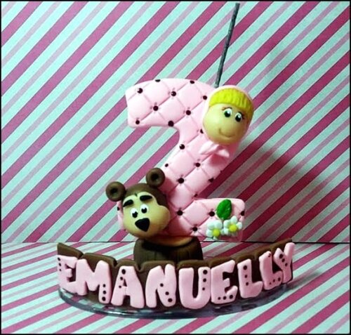 Vela Personalizada Menina e o Urso