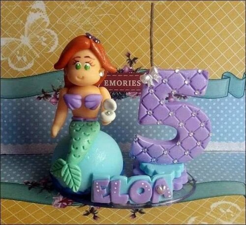 Vela Personalizada Pequena Sereia