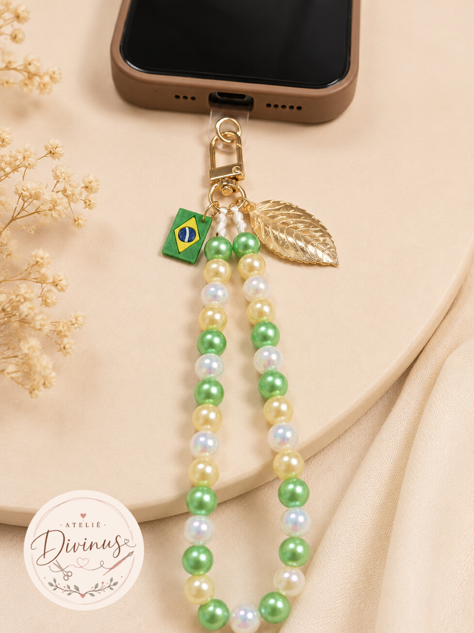 Strap Alça de Segurança para Celular Copa do Mundo 🇧🇷💚