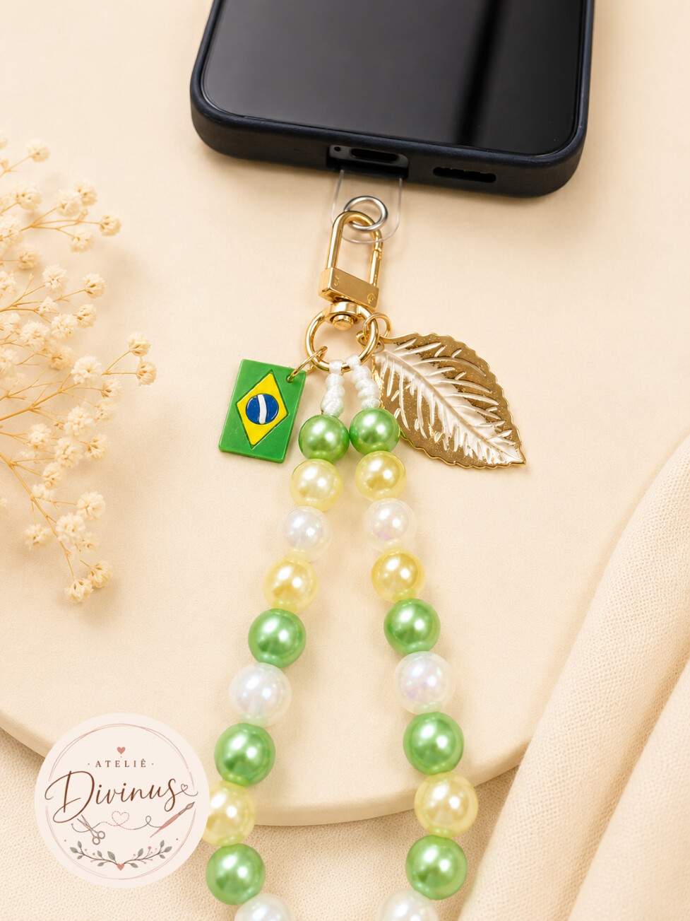Strap Alça de Segurança para Celular Copa do Mundo 🇧🇷💚