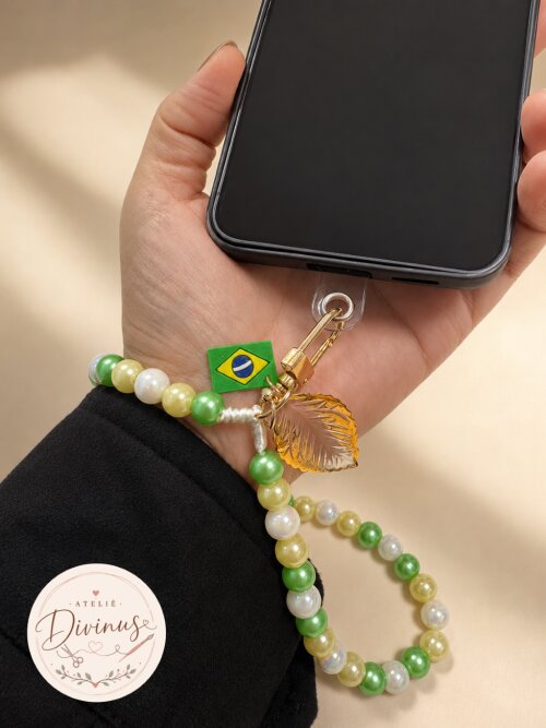 Strap Alça de Segurança para Celular Copa do Mundo 🇧🇷💚