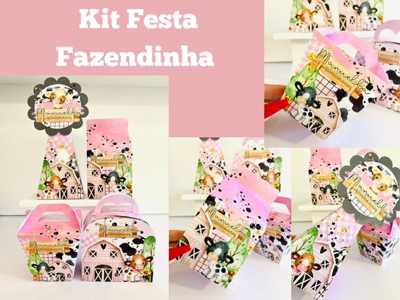 Kit Festa Fazendinha Rosa (40 Peças)