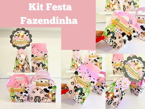 Kit Festa Fazendinha Rosa (40 Peças)