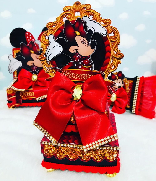 Arquivo Caixa Silhouette Minnie Vermelho Luxo