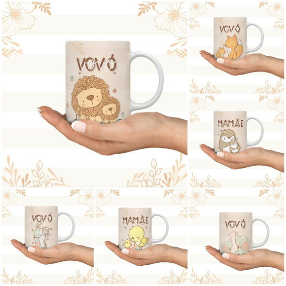 Arquivo Combo Arte para Sublimação Canecas Mães/avós