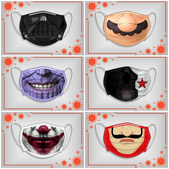 Arquivo Combo Arte para Sublimação Máscaras Super Herois