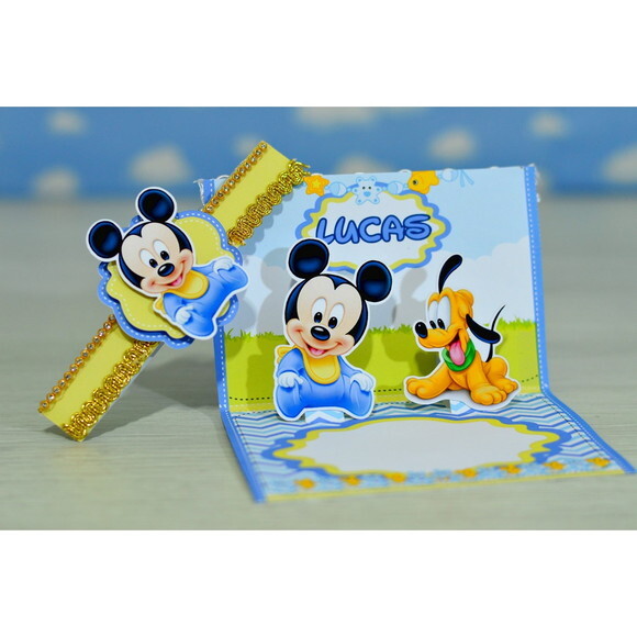Arquivo de Corte Digital Convite Baby Mickey Luxo