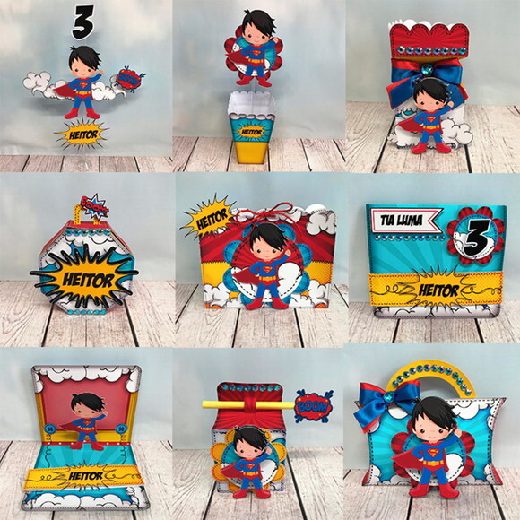 Arquivo de Corte Digital Silhouette Festa Super Man Luxo