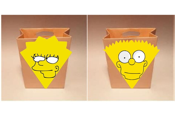Arquivo de Corte Silhouette Sacolinha Bart e Lisa Simpsons