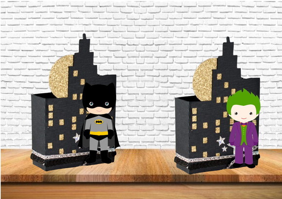 Arquivo Silhouette Centro de Mesa Batman e Coringa Cute