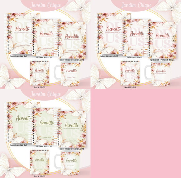Combo de Capas Volta Ás Aulas Jardim Chique Png e / ou pdf