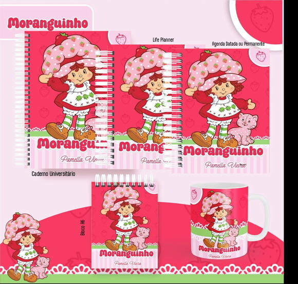 Combo de Capas Volta Ás Aulas Moranguinho Png / pdf