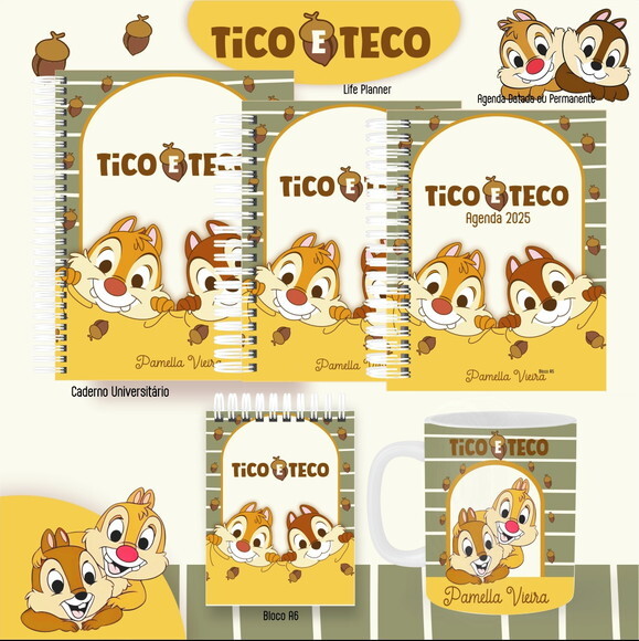 Combo de Capas Volta Ás Aulas Tico e Teco Png / pdf