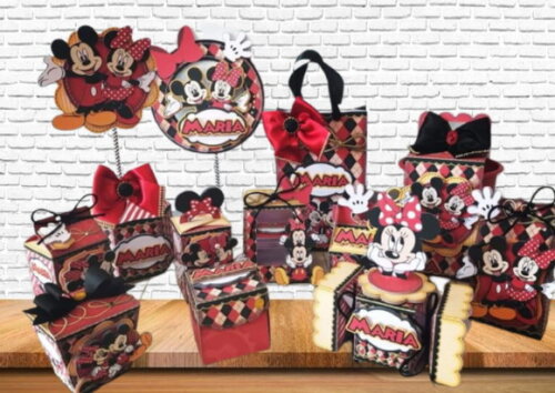 Arquivo Caixa Silhouette Minnie e Mickey Luxo