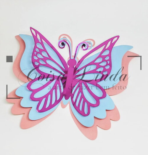 Arquivo de Corte Studio Silhouette Borboleta Tripla Camadas