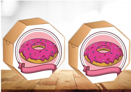 Arquivo Digital Silhouette Sextavada Donuts 1