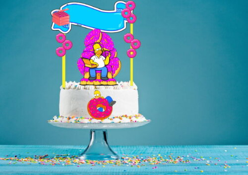 Arquivo Máquina Silhouette Topo de Bolo Homer Simpsons