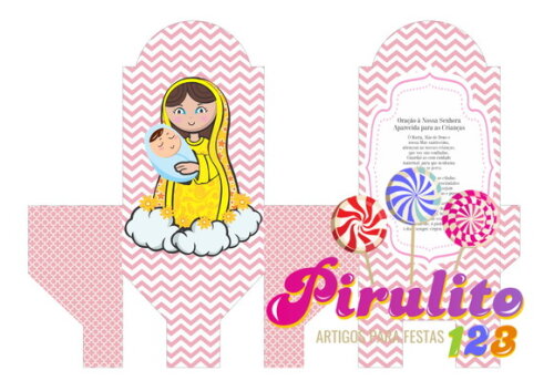 ARQUIVO SILHOUETTE SACOLINHA NOSSA SENHORA BATIZADO MENINA