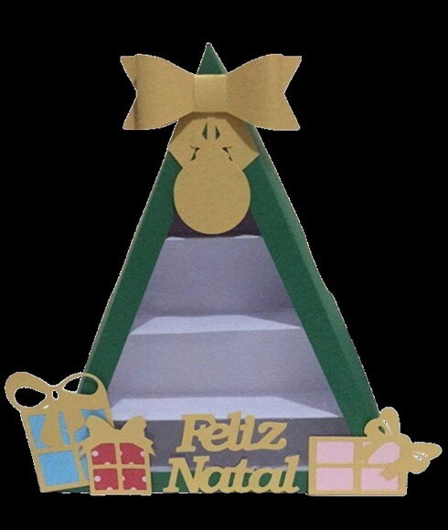 Caixa Árvore de Natal Porta Docinho Studio e pdf