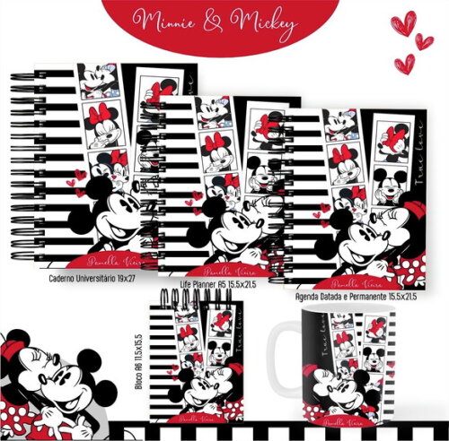 Combo de Capas Volta Ás Aulas Minnie e Mickey Png/ pdf