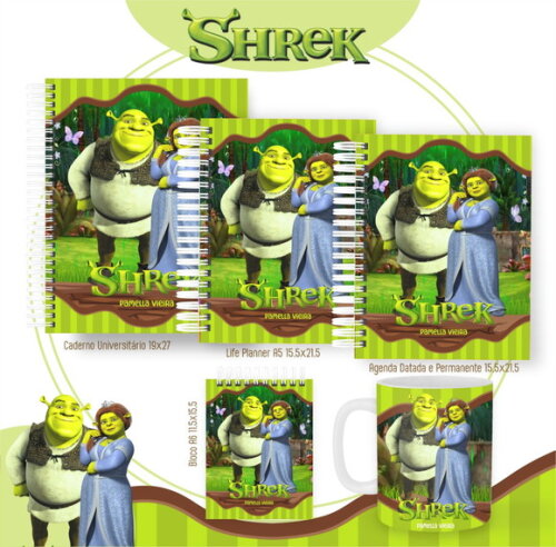 Combo de Capas Volta Ás Aulas Sherek Png / pdf