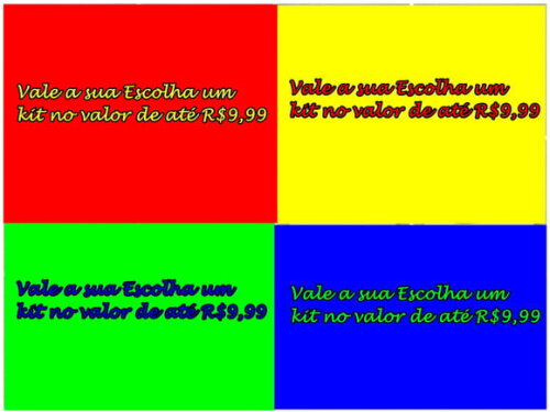 COMBO DE*** 4 KITS*** SILHOUETTE COM VALOR ATÉ R$ 9,99 CADA.