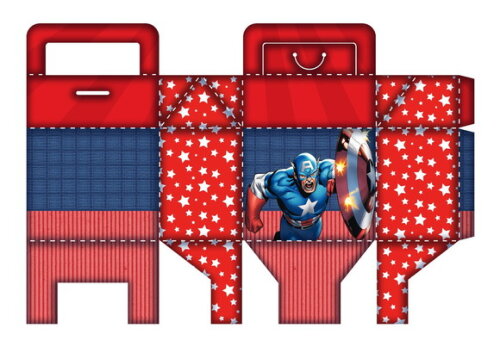 Kit Digital Arquivo Caixas Silhouette Capitão America