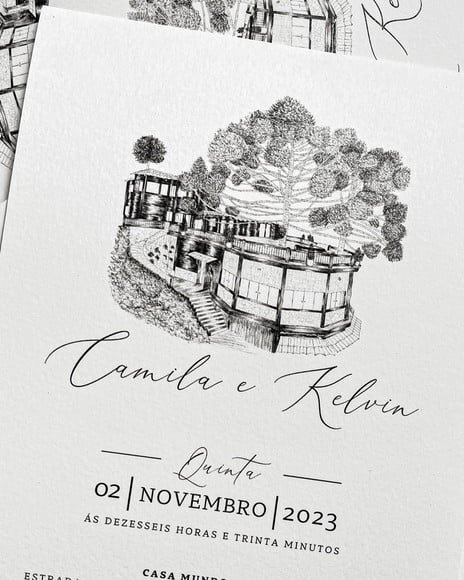 Convite de Casamento - Ilustração Digital