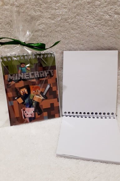 Bloquinho de Anotações com Mini Lápis Minecraft