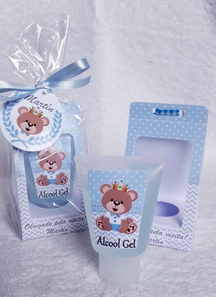 Caixa com Bisnaga de Álcool Gel ou Hidratante
