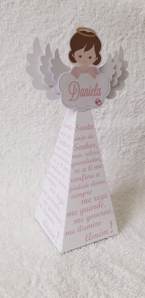 Caixa Cone Oração Anjo da Guarda Batizado