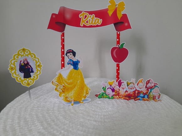 Topo de Bolo Branca de Neve
