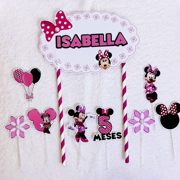 Topo de Bolo Minnie