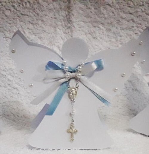 Porta Bombom com mini terço - Batizado