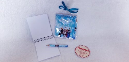 Bloquinho de Anotações com Mini Lápis FROZEN
