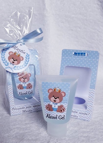 Caixa com Bisnaga de Álcool Gel ou Hidratante
