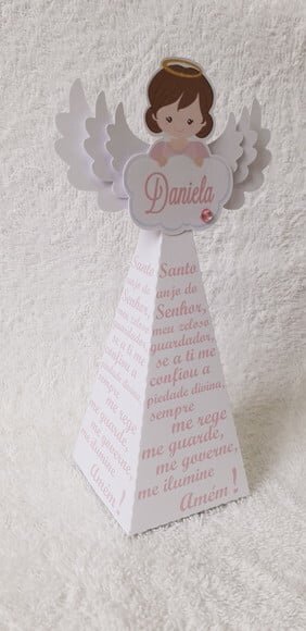 Caixa Cone Oração Anjo da Guarda Batizado