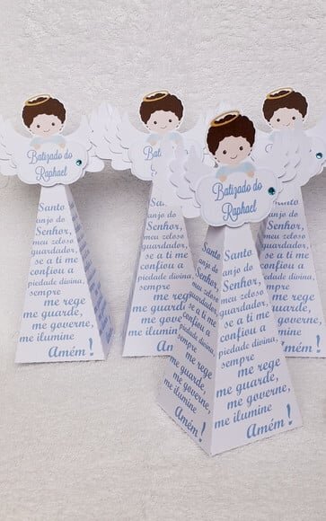 Caixa Cone Oração Anjo da Guarda Batizado