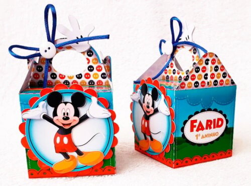Caixa Mini Sacolinha Casa do Mickey