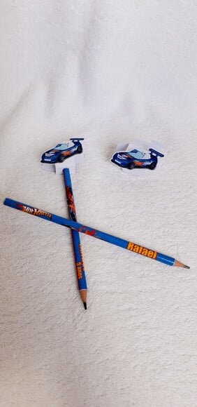 Lápis personalizado com Ponteira HOT WHEELS