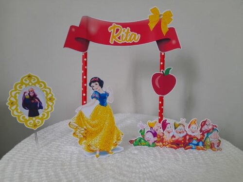 Topo de Bolo Branca de Neve