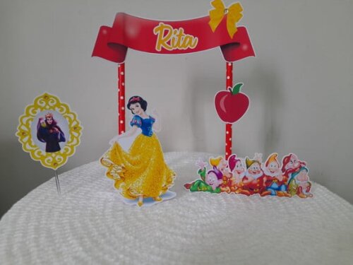 Topo de Bolo Branca de Neve