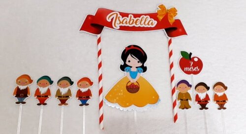 Topo de Bolo BRANCA DE NEVE