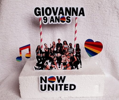 Topo de Bolo NOW UNITED