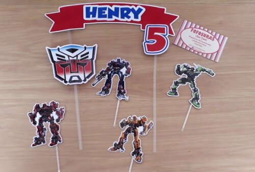 Topo de Bolo TRANSFORMERS